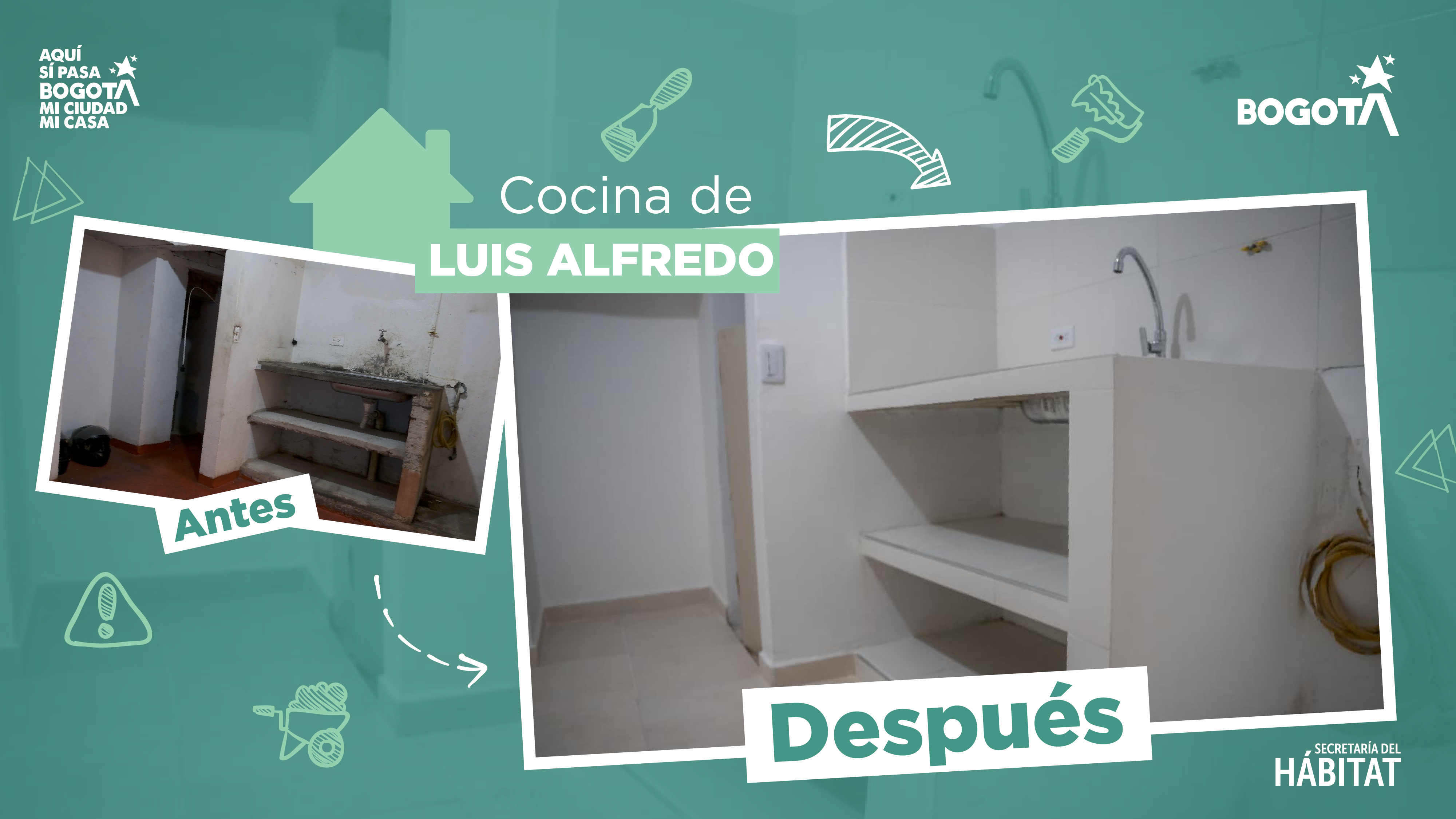 Antes y después de mejoramiento de vivienda