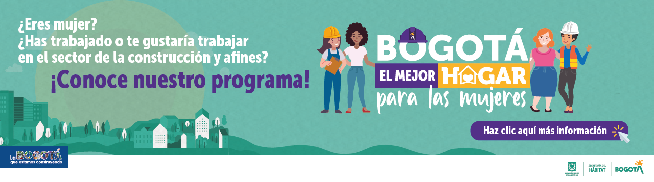 Publicidad del programa Bogotá el mejor hogar para las mujeres